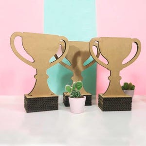 Copa de trofeo de cartón para fútbol, copa de tenis, trofeo para niños, trofeo para competición de perros y gatos