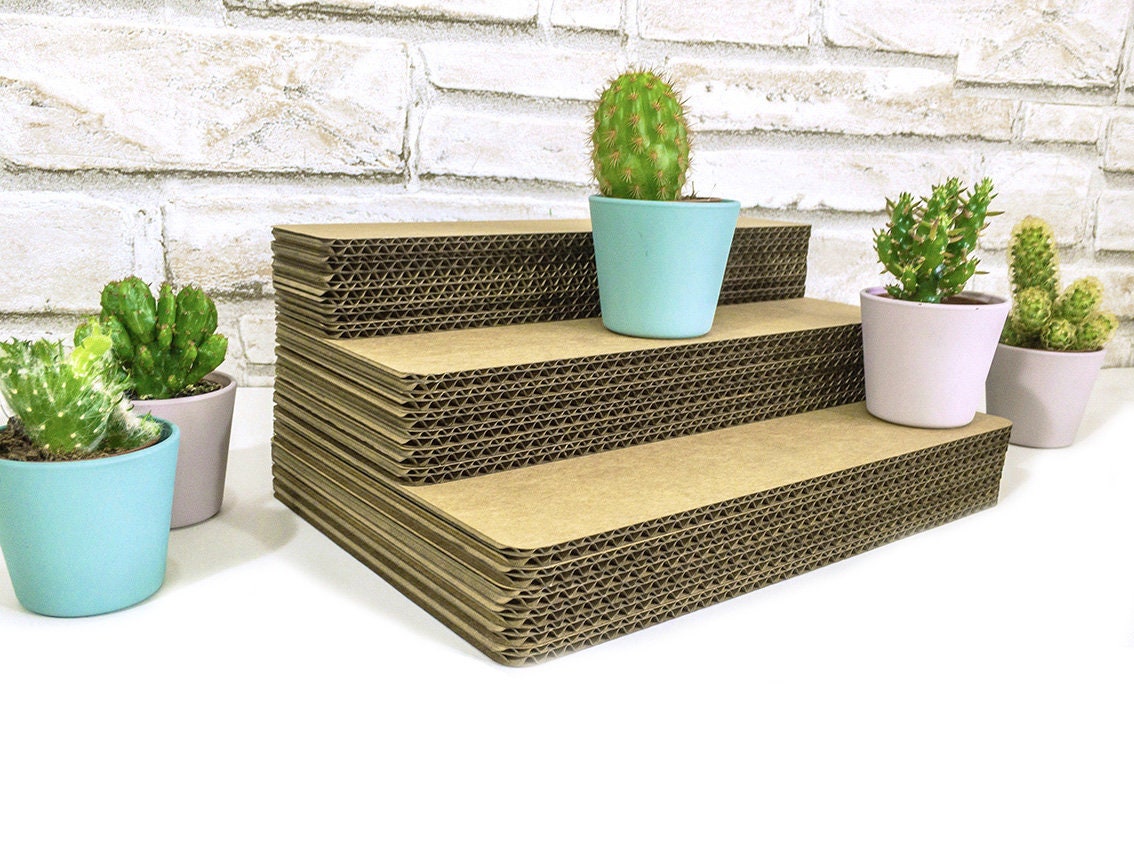 Display Riser Cardboard 3 Tiered Display Stand Product Etsy Australia