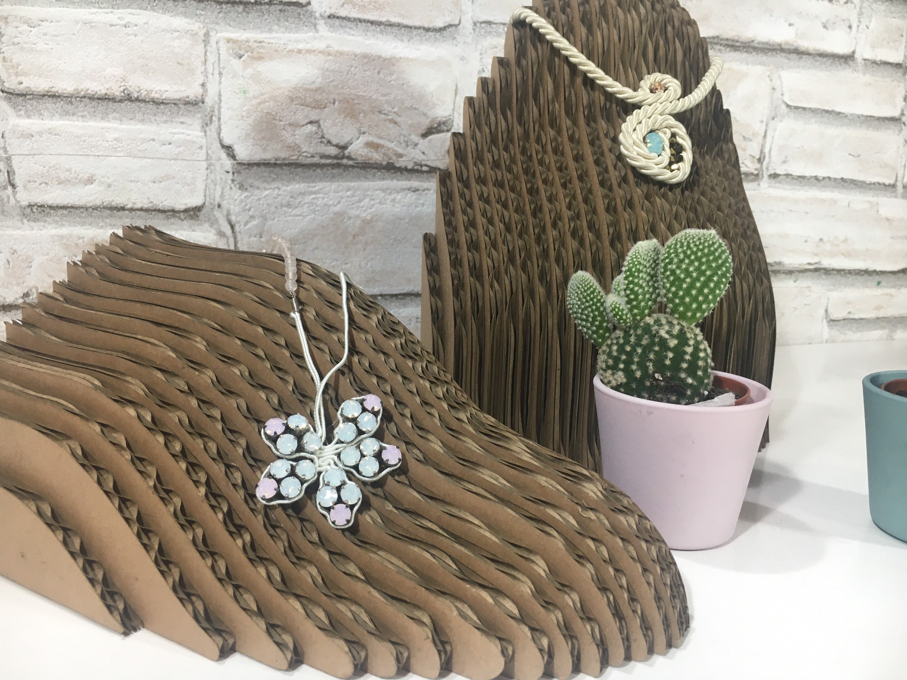 Necklace display stand Cardboard necklace holder boho Jewelry Etsy