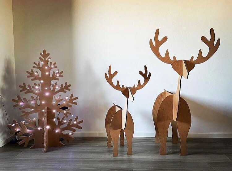 Ornament Deer, Christmas Deer Decor, Cardboard Deer Ornament Reindeer ...
