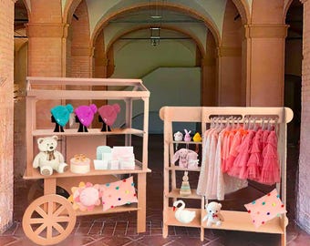 Prague Set – Cardboard Event Cart, Garment Rack & Display Table, Eye-Catching Pop Up Booth Display