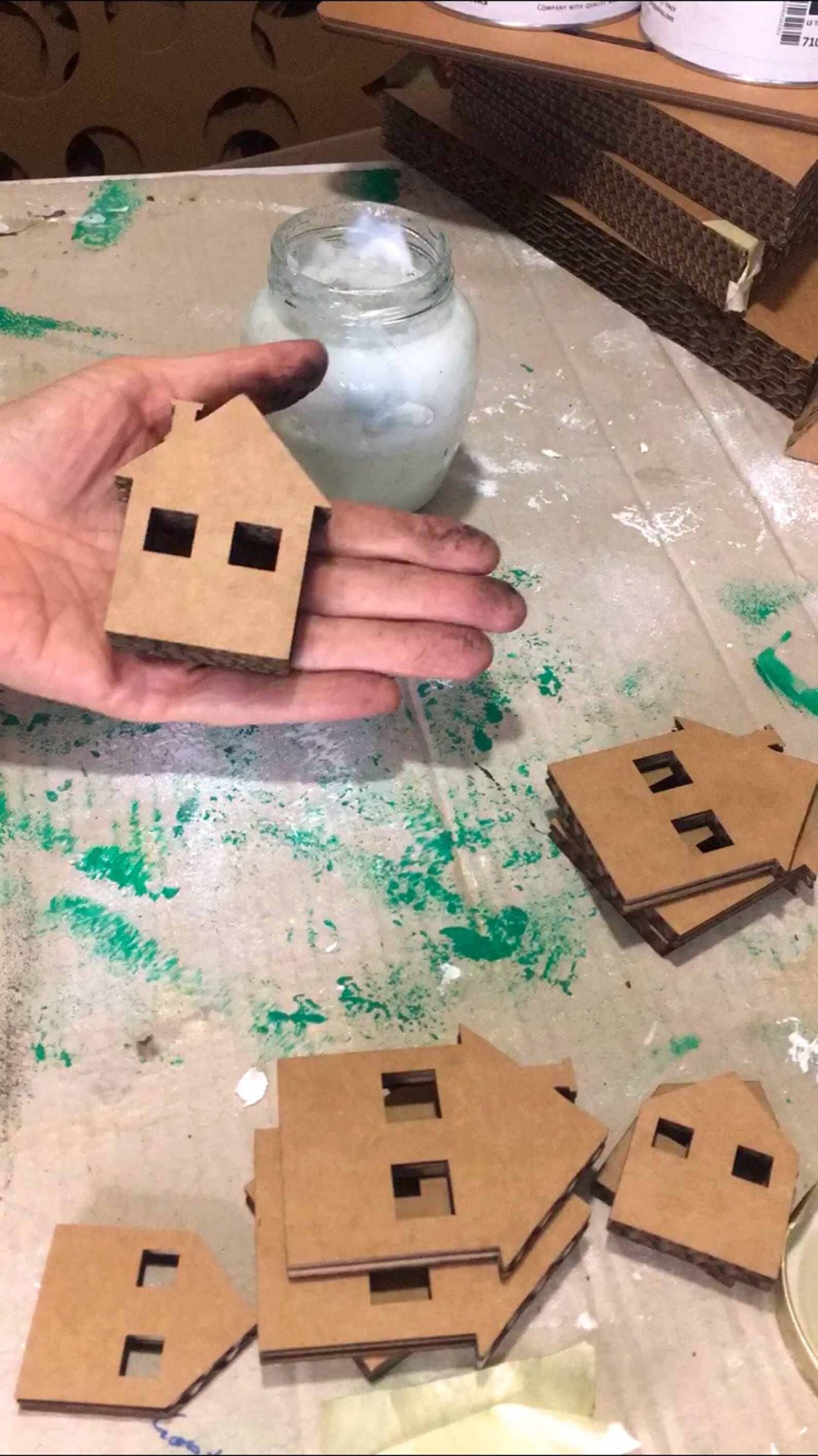 Modern Christmas Village Set Sustainable Christmas Ornament Etsy