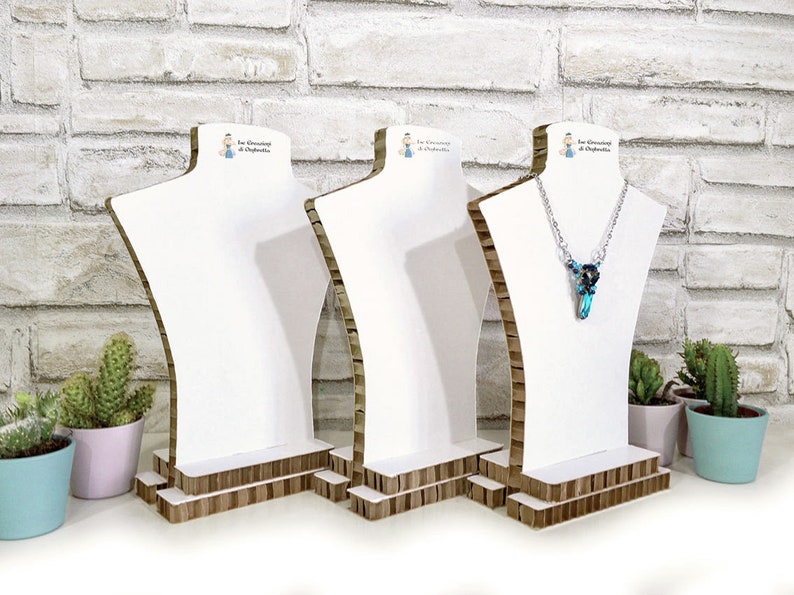 3 Personalized White necklace display bust stand for craft Etsy