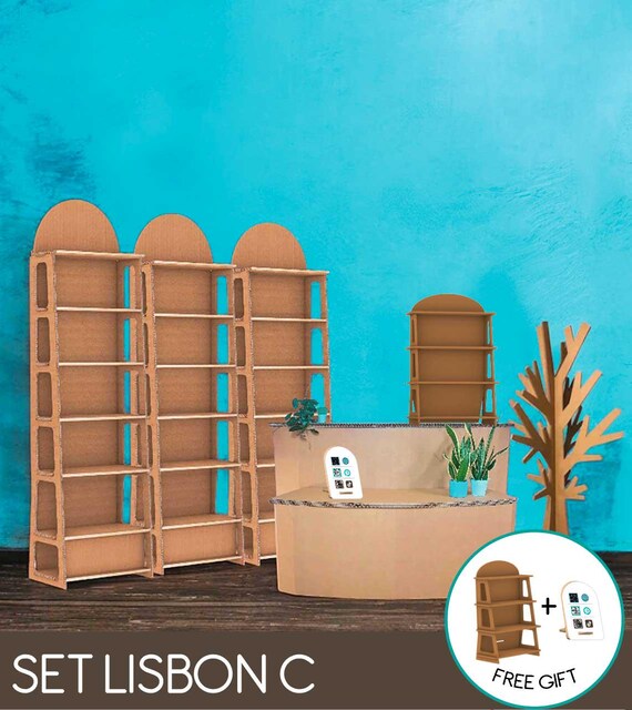 Lisbon Display Set: Sustainable Cardboard Booth With Counters