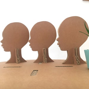 3 Baby Mannequin Head display stand, baby hat display, baby beanie display, headbands display holder, cardboard display, retail display