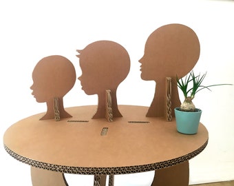 3 Mannequin head display, eco friendly, craft show display, portable display, head band display