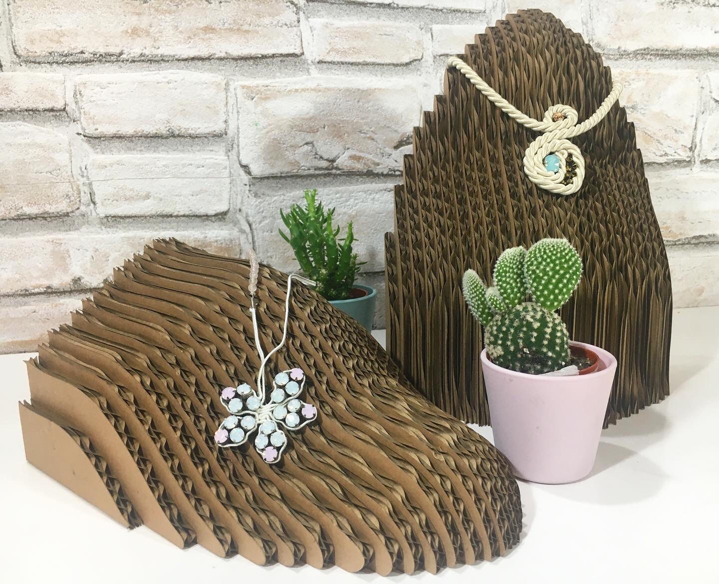 Necklace display stand Cardboard necklace holder boho Jewelry Etsy