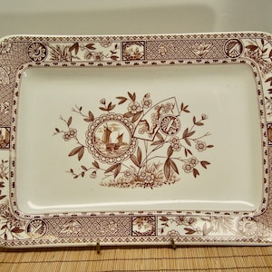Antique T Hughes Rectangular platter Sitka Pattern 1860 to 1876