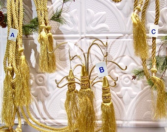 Two types Gold Metallic Tassel Cords Tassels and Brass Horns