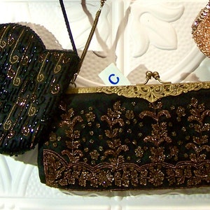 Stunning Vintage Evening Bags, stones, sequins, beads, satin pre-2000 image 1