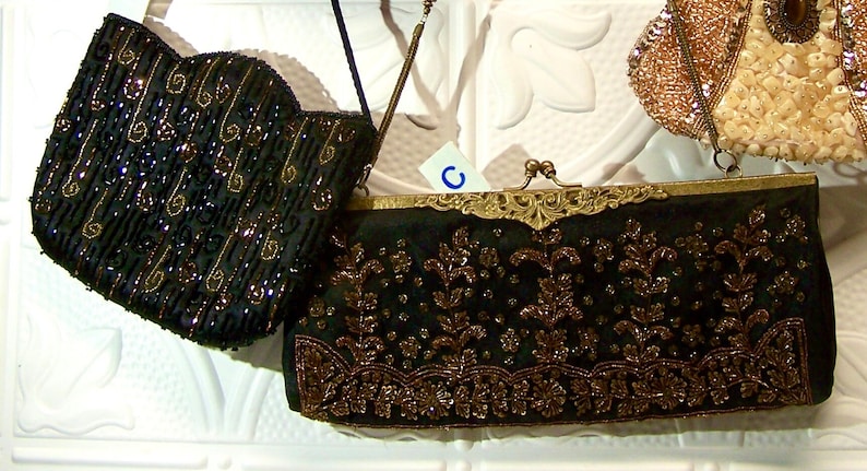 Stunning Vintage Evening Bags, stones, sequins, beads, satin pre-2000 image 1
