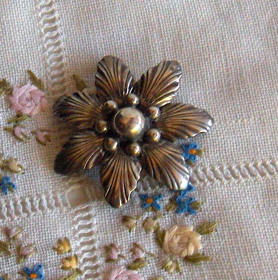 Herman Siersbol Denmark sterling  925s floral pin 