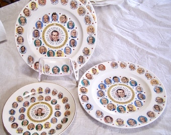 Different President Nixon Plates with all the previous Presidents. 1970s 3 different available