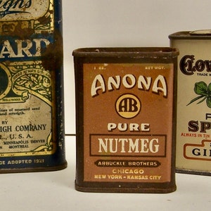 Antique tin,  Anacona Nutmeg Free Shipping