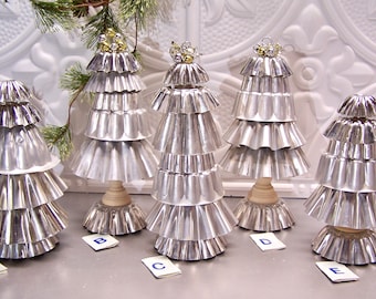 Artisan Mold Christmas Trees. Made with wood/plastic=  parts  with or without bead toppers.