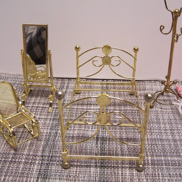 Brass Dollhouse furniture  Individual items Lido Co. 1960s 70s