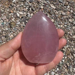 Polished Rose Quartz Freeform Display - Madagascar