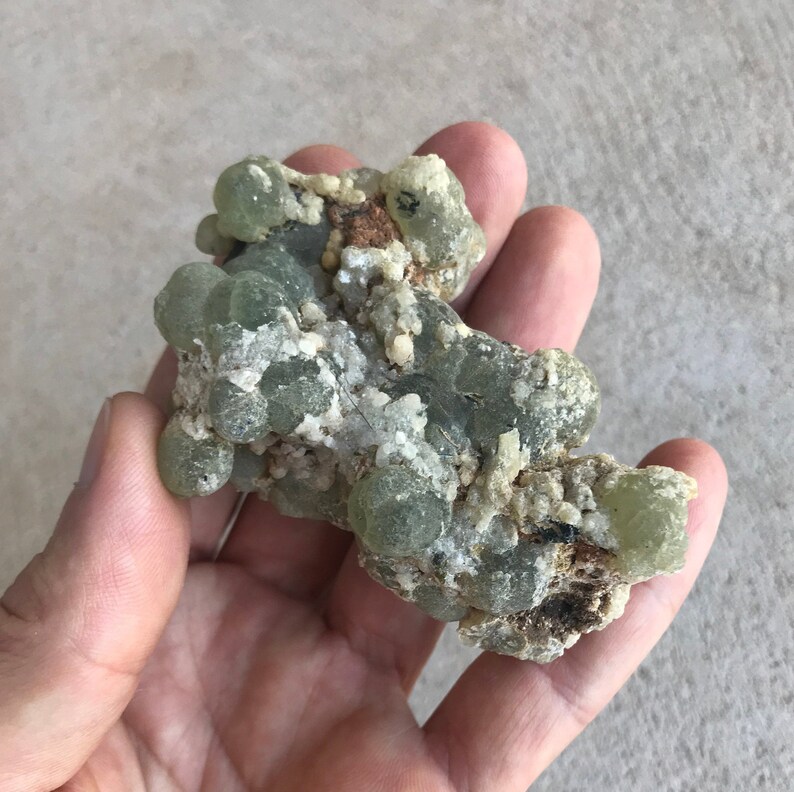 Botryoidal Prehnite with Stilbite and Epidote image 2