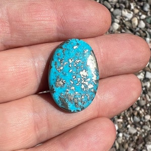 Turquoise with Pyrite Cabochon image 3