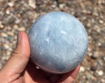 Blue Calcite Sphere 3.3” comes with a stand