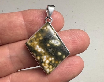 Ocean Jasper and .925 Sterling Silver Pendant