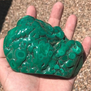 Vibrant Green Polished Malachite Crystal - Congo 1.5 lbs