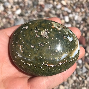 Ocean Jasper Tumble Palm Stone 270 grams