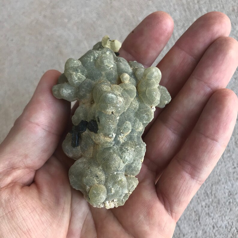 Botryoidal Prehnite with Stilbite and Epidote image 7