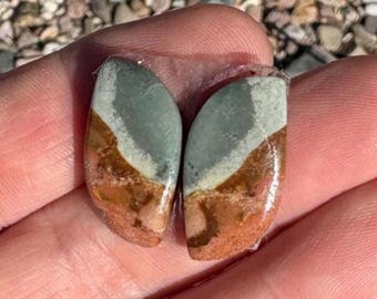 Polychrome Jasper Cabochon matching pair