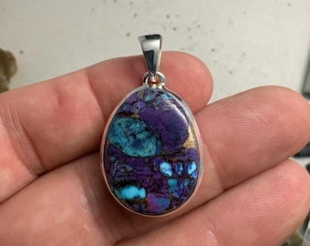 Purple Mohave Turquoise and .925 Sterling Silver Pendant