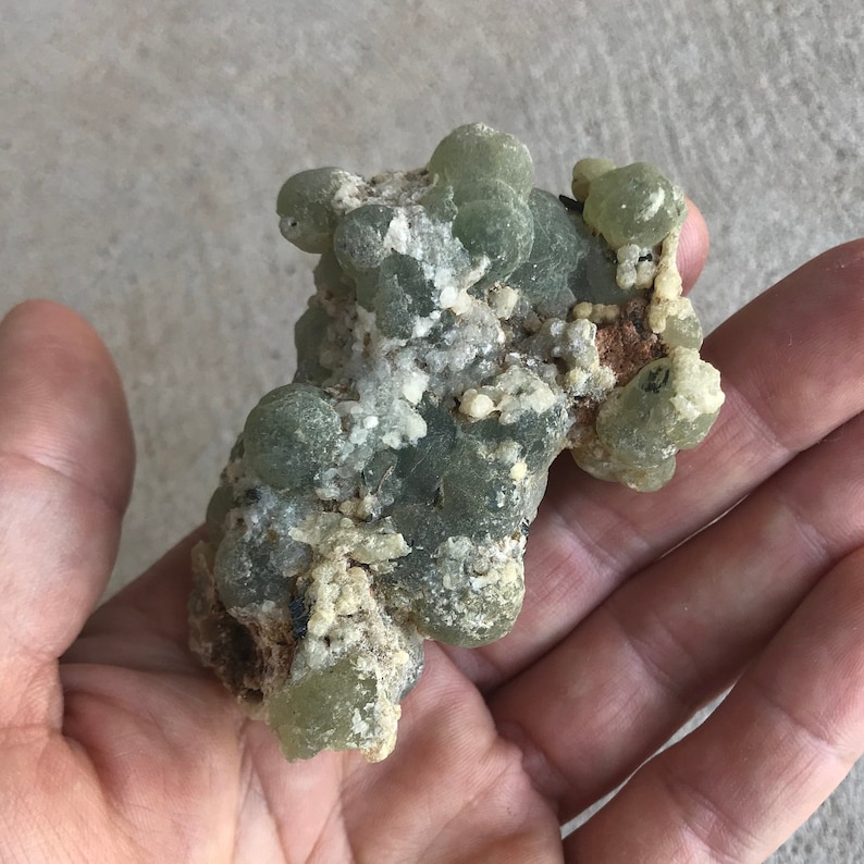 Botryoidal Prehnite with Stilbite and Epidote image 1