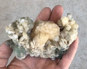 Stilbite with Epidote and Prehnite - Mali. 236 grams