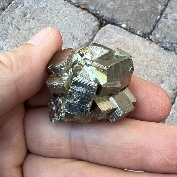 Natural Pyrite Cubes Cluster Peru