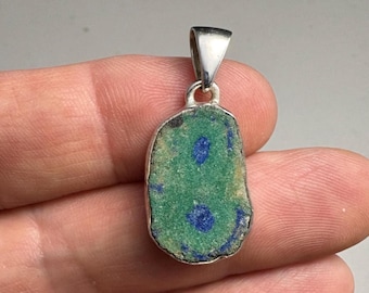 Azurite and Malachite and .925 Sterling Silver Pendant
