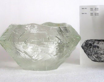 Brutalist  glass art by Göte Augustsson for Ruda Glass, Småland Sweden, 1960s.