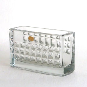 Czech Sklo Union jardiniére by Rudolf Jurnikl for Rudolfova Hut, Mid Century Modern glass