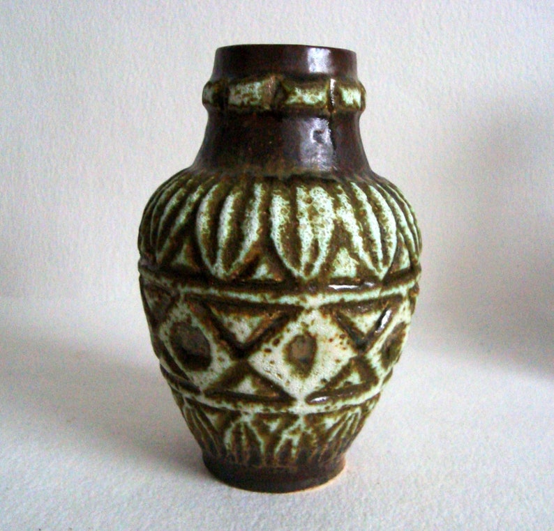 Pitcher vase by Bay Keramik  with geometric pattern  in 