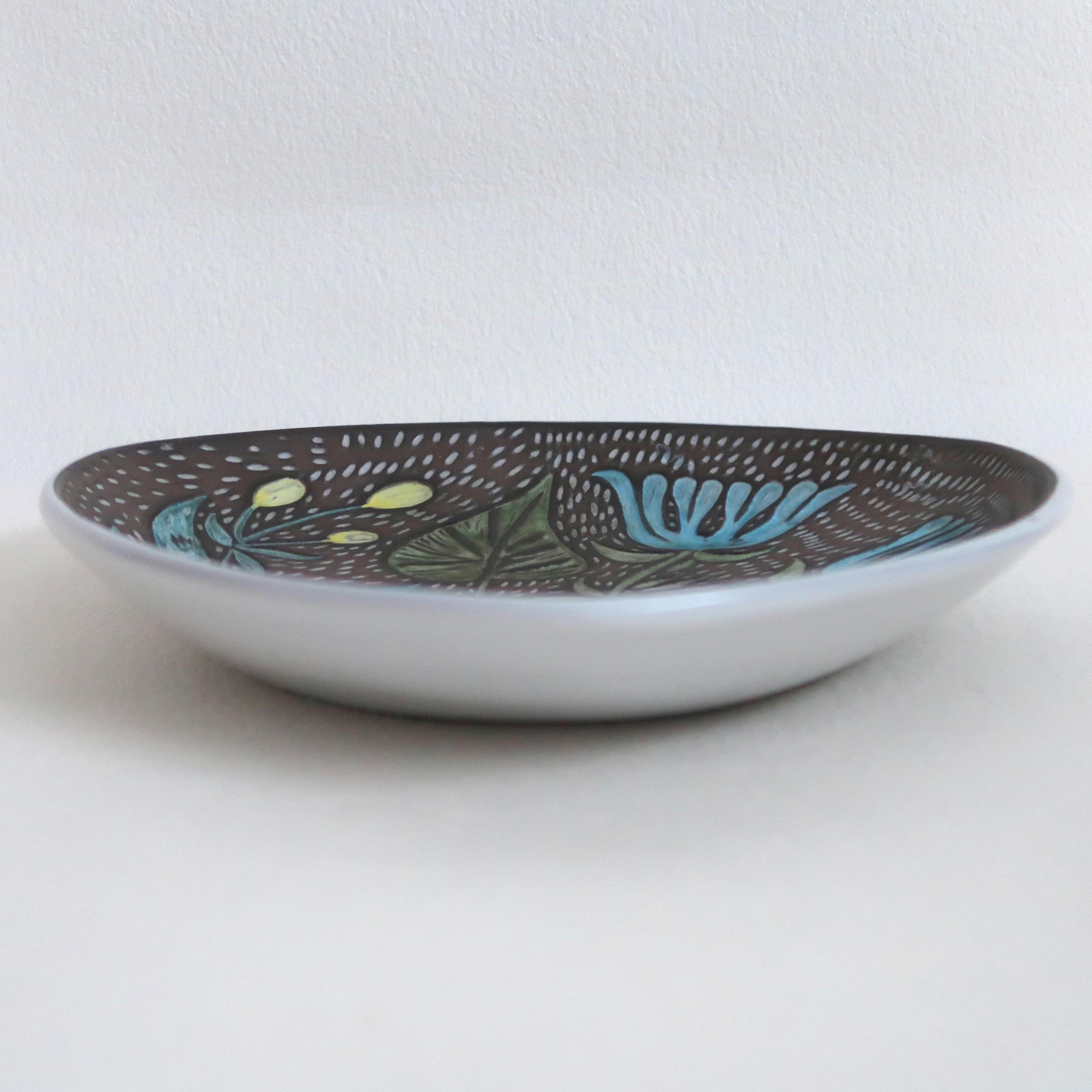 Upsala Ekeby Decorative Floral Triangular Plate 1029/176 by