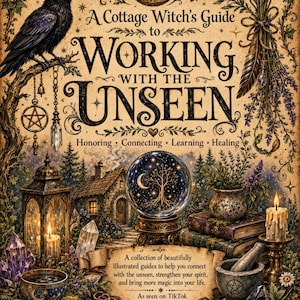 TikTok Cottage Witch's Guide to Working with the Unseen | Book of Shadows Parchments | Magical Journal (Digital Download)