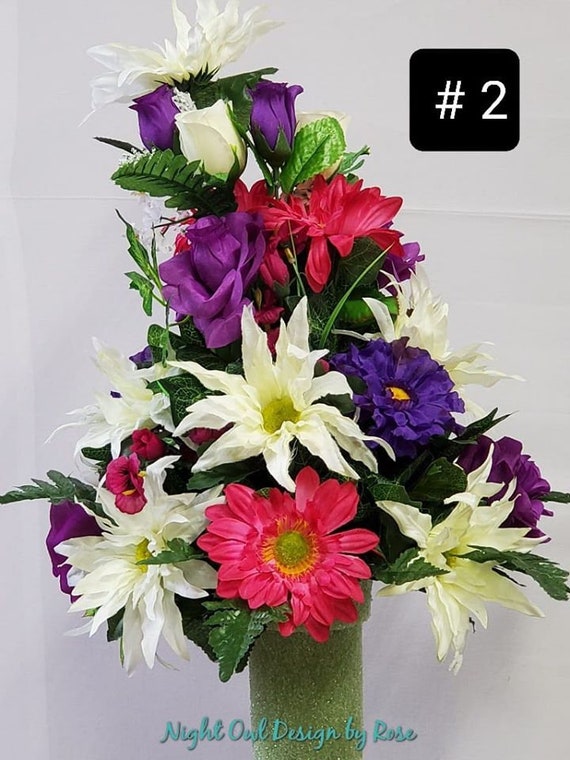 Memorial Flowers for Loved Ones Grave Cemetery Flowers Etsy