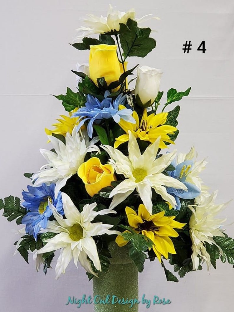 Memorial Flowers for Loved Ones Grave Cemetery Flowers Etsy