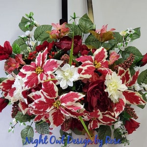 Memorial Flowers for Loved Ones Grave, Cemetery Flowers, Cemetery Saddle, Cemetary Flowers for Grave, Holiday Memorial Flower Saddle
