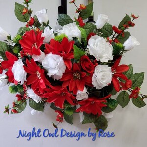 Memorial Flowers for Loved Ones Grave, Cemetery Flowers, Cemetery Saddle, Cemetary Flowers for Grave, Holiday Memorial Flower Saddle