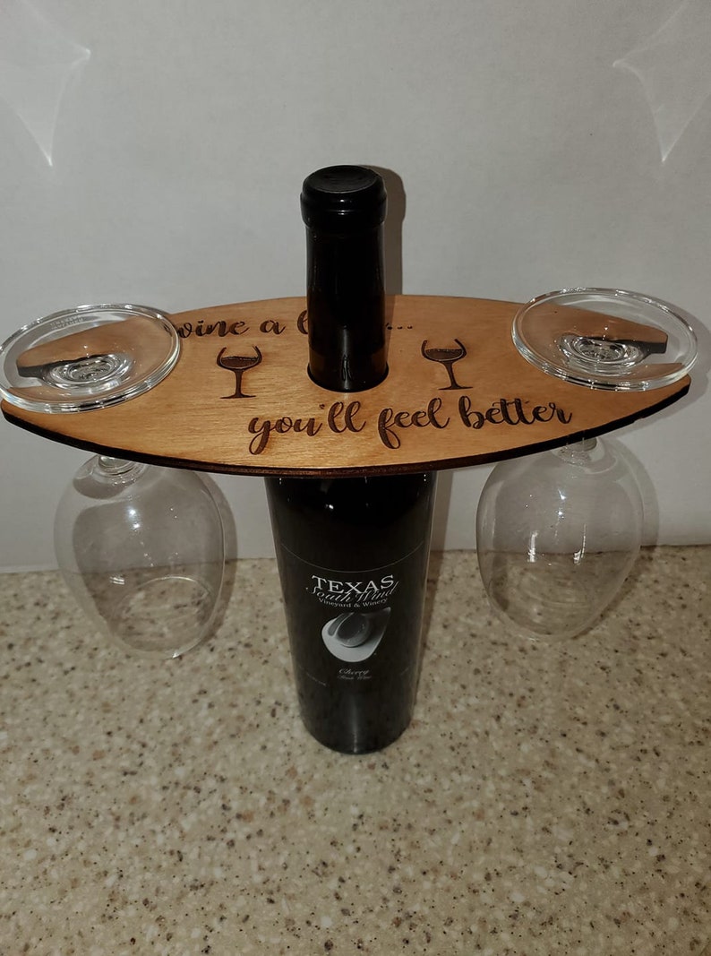 Personalized Wood Wine Caddy Wine Lovers Gift Wedding Gift