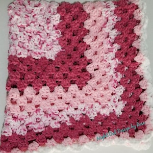 Crochet Baby Blanket, Baby Crochet Blanket, Baby Girl Blanket, Pink Rose White Baby Blanket, Baby Girl Shower Gift, Nursery Blanket