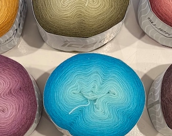 Cakes Mohair Yarn, Turquoise, Purple, Burgundy, 150 gr, 885 yards