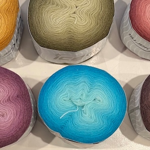 Cakes Mohair Yarn, Turquoise, Purple, Burgundy, 150 gr, 885 yards