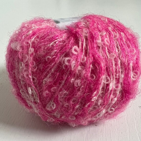 Pink White Ice Kid Mohair Alpaca Wool Blend Yarn, 50 Gram - Etsy