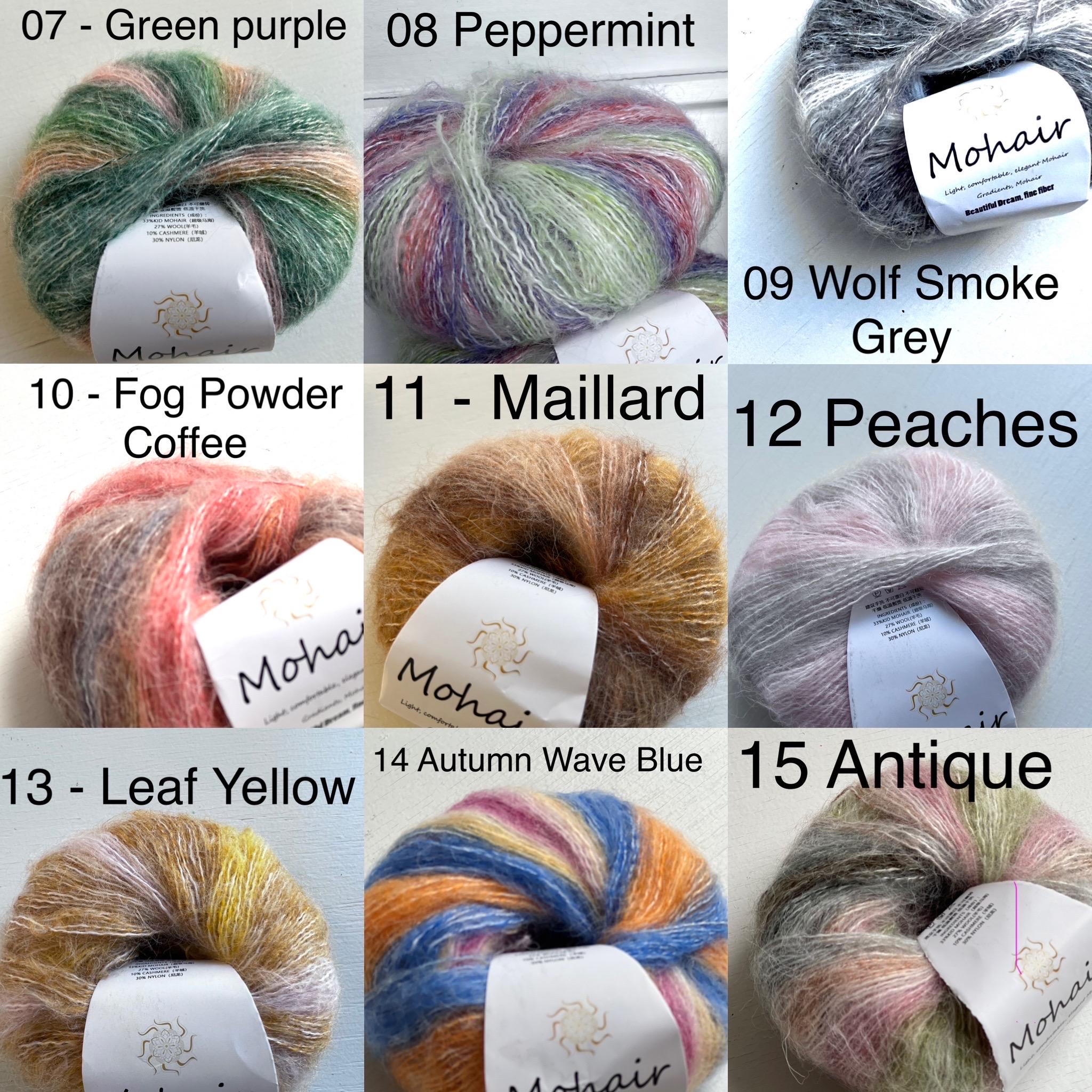 Luxurious Multicolor Mohair Yarn - Lace Weight, 33% Kid