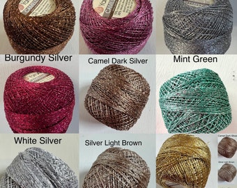 Camellia Metallic yarn lurex Braid Thread glitter shiny Yarn Art Camellia  Fine Metallic Embellishment Thread
